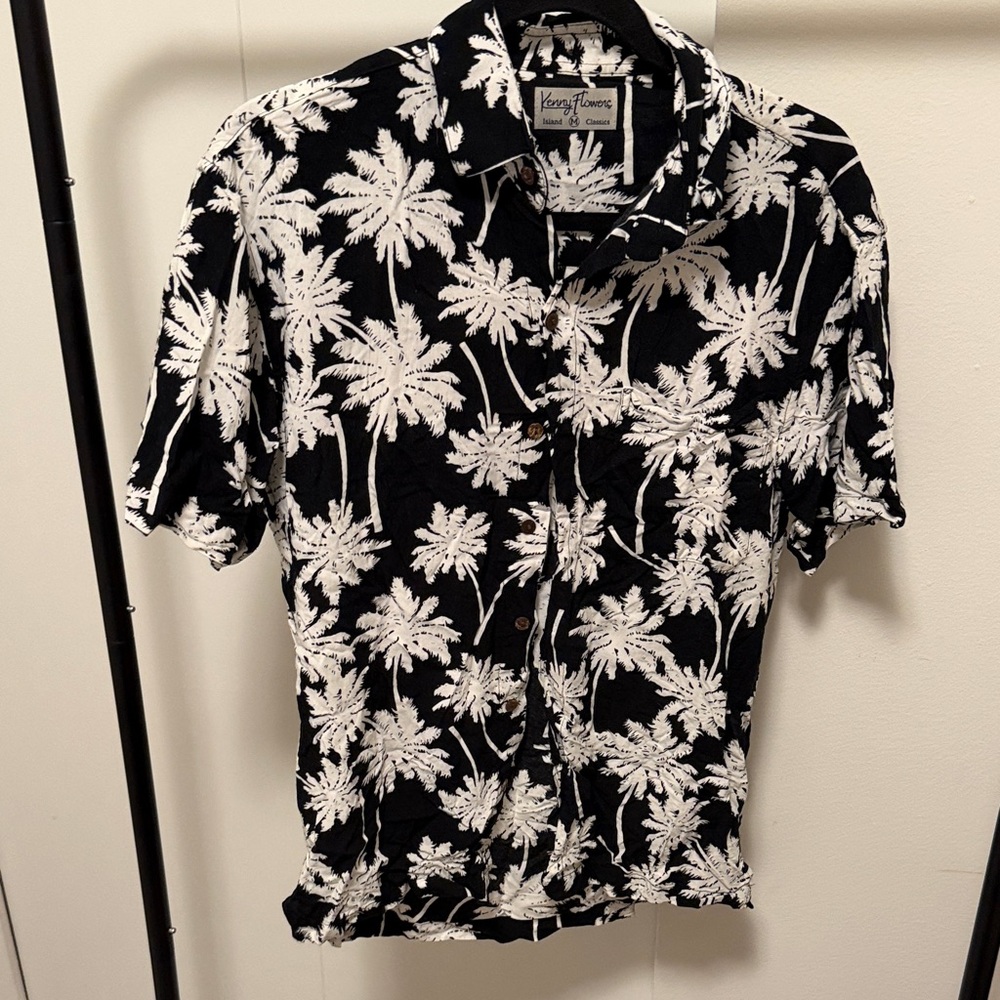 Kenny Flowers Tropical Black and White Men's Shirt